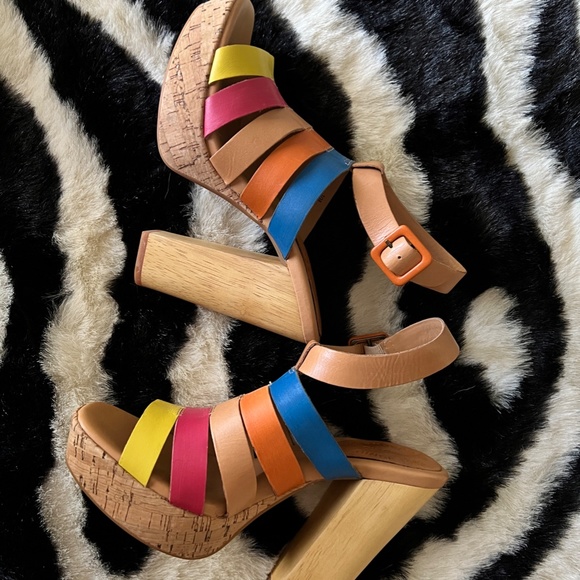 ๐ Kork-Ease EMMA Platform Caged Sandal size 7 7.5 Rainbow Colors -EXCELLENT UC - Picture 5 of 14